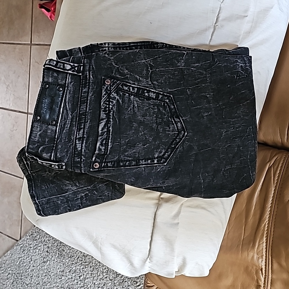 Buckle Black Skinny Jeans- Long!  Light acid wash